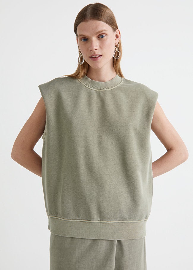 Relaxed Padded Shoulder Top